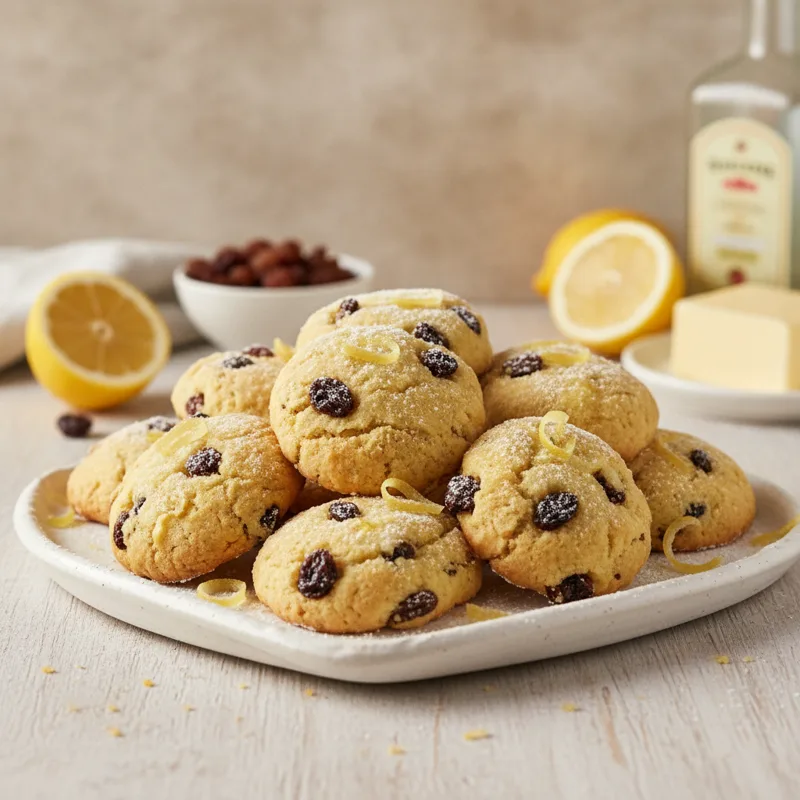 Biscotti al limoncello e uvetta
