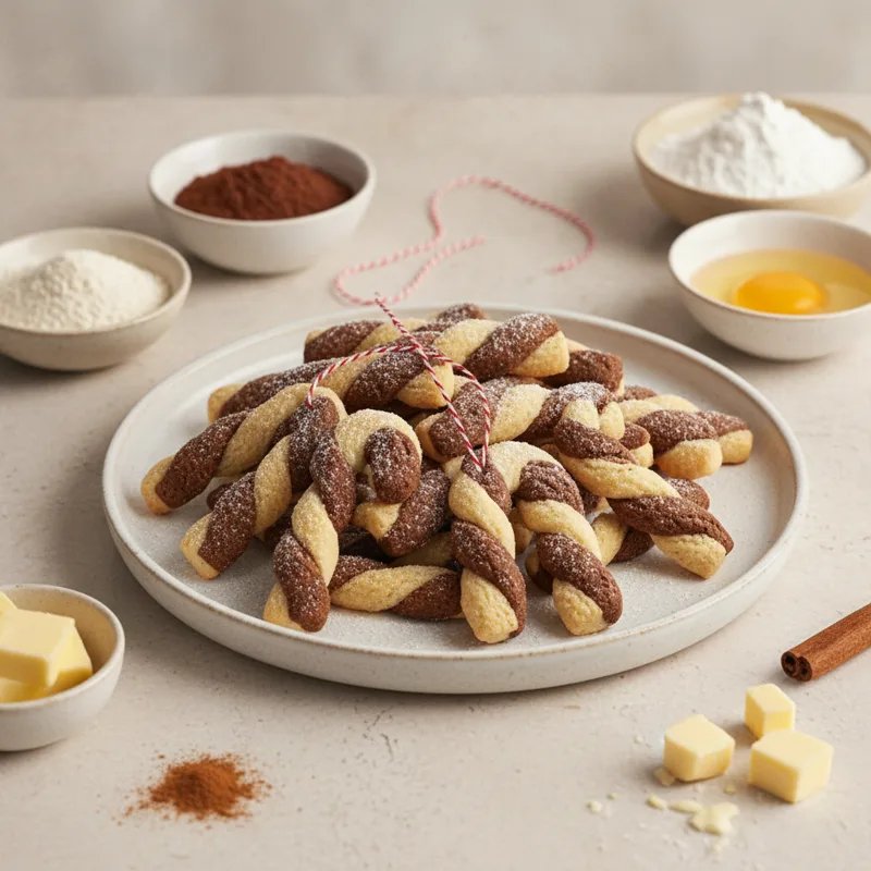 Candy cane twist cookies