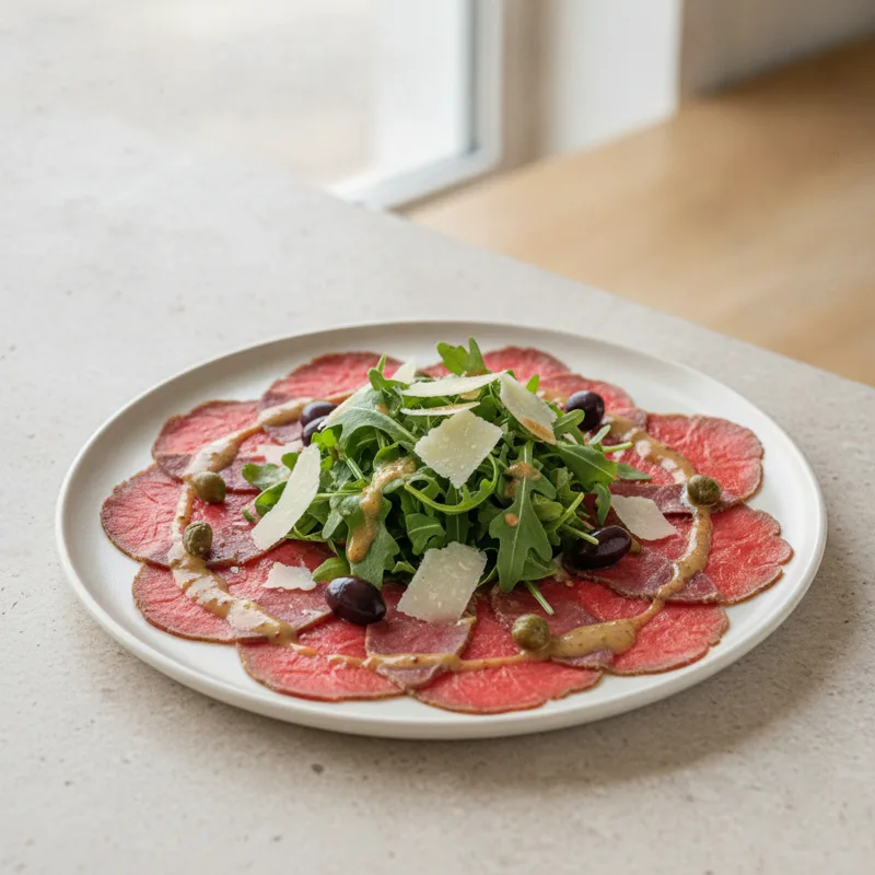 Carpaccio di manzo con salsa al miele
