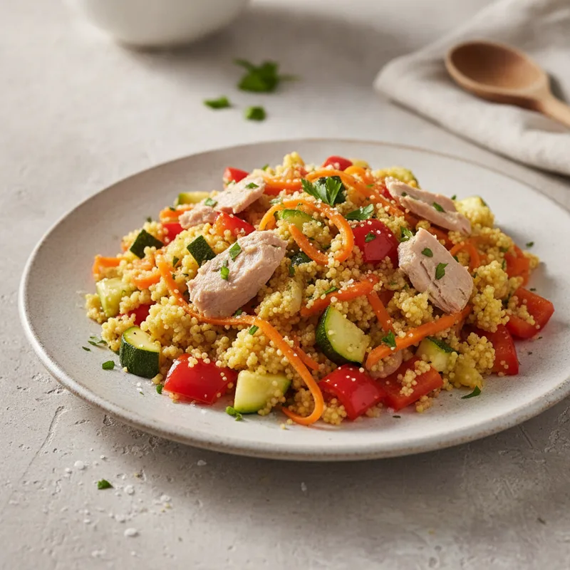 Couscous con verdure e tonno