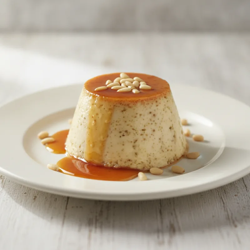 Creme caramel ai pinoli