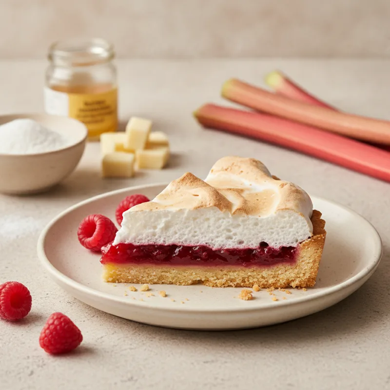 Crostata al rabarbaro e lamponi