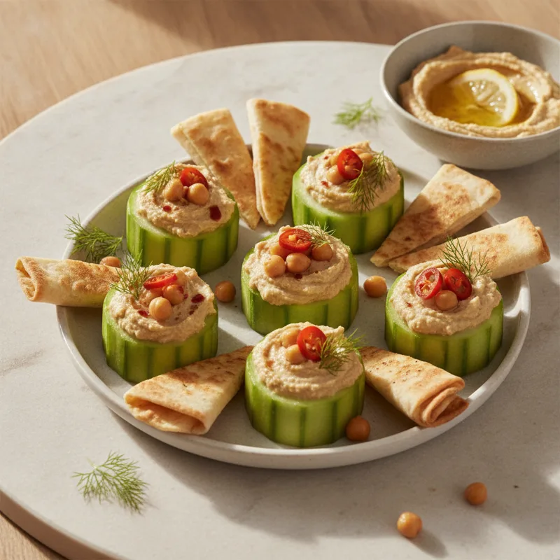 Finger food di cetrioli e hummus
