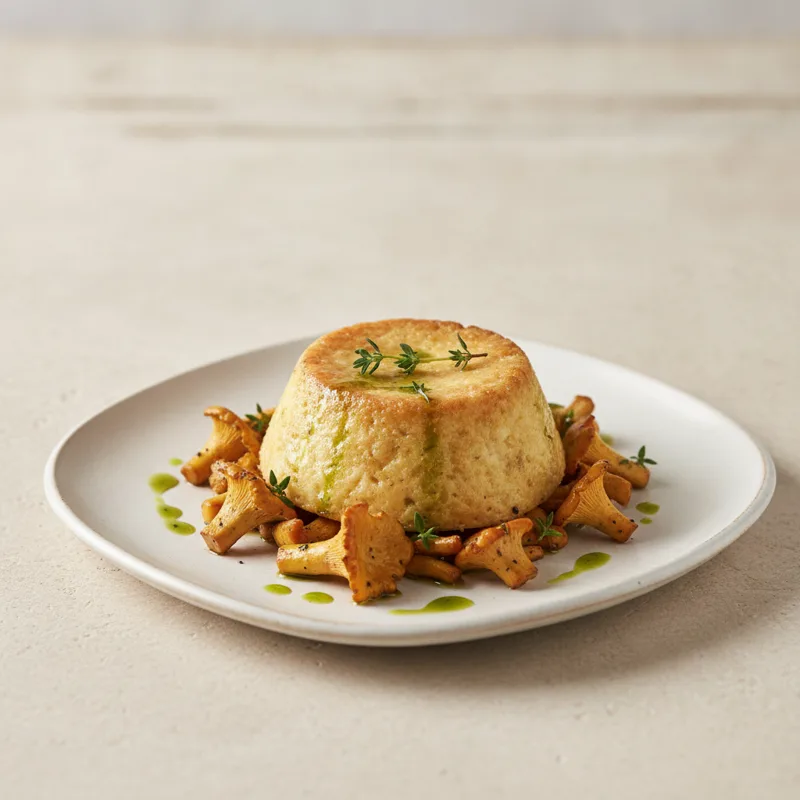Flan di Grana con funghi finferli