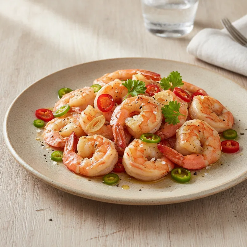 Gamberi aglio e peperoncino