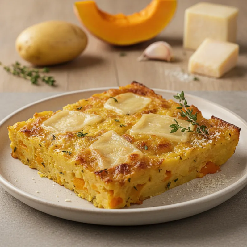 Gateau di patate con zucca e taleggio