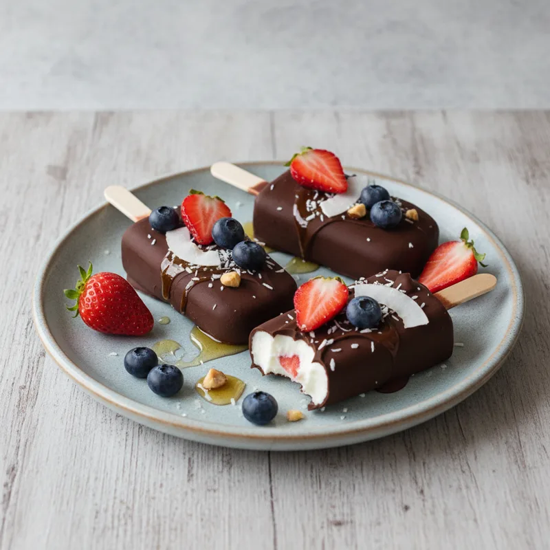 Gelato su stecco allo yogurt greco