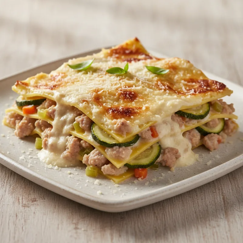 Lasagne al ragù bianco e zucchine