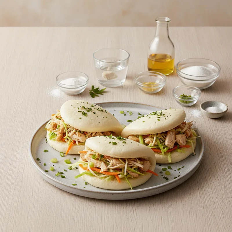 Panini al vapore ripieni di pollo e verdure