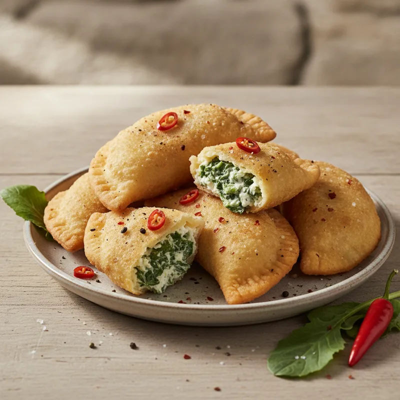 Panzerotti con ricotta e cime di rapa