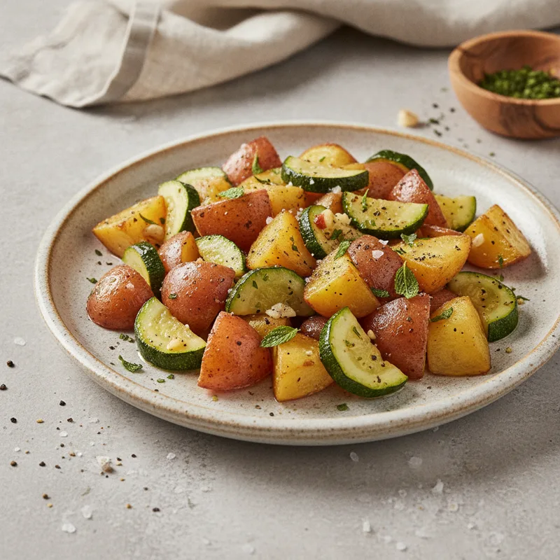 Patate e zucchine in padella