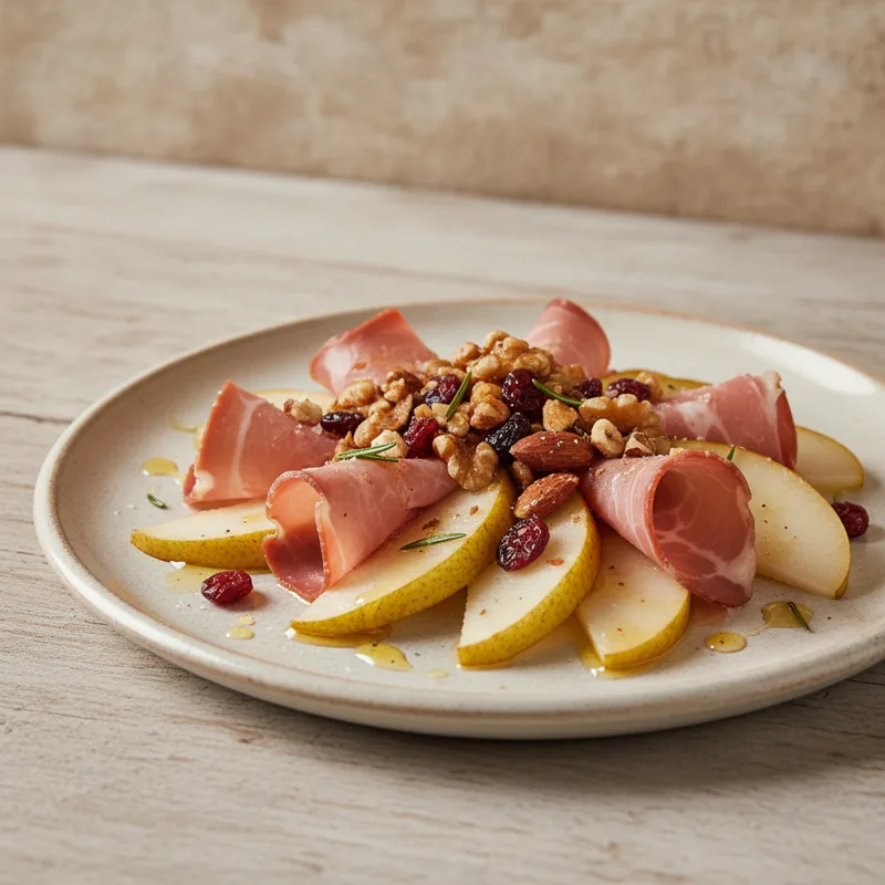 Pere e speck con frutta secca