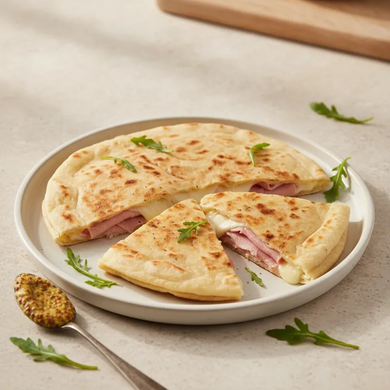 Piadina con prosciutto e scamorza