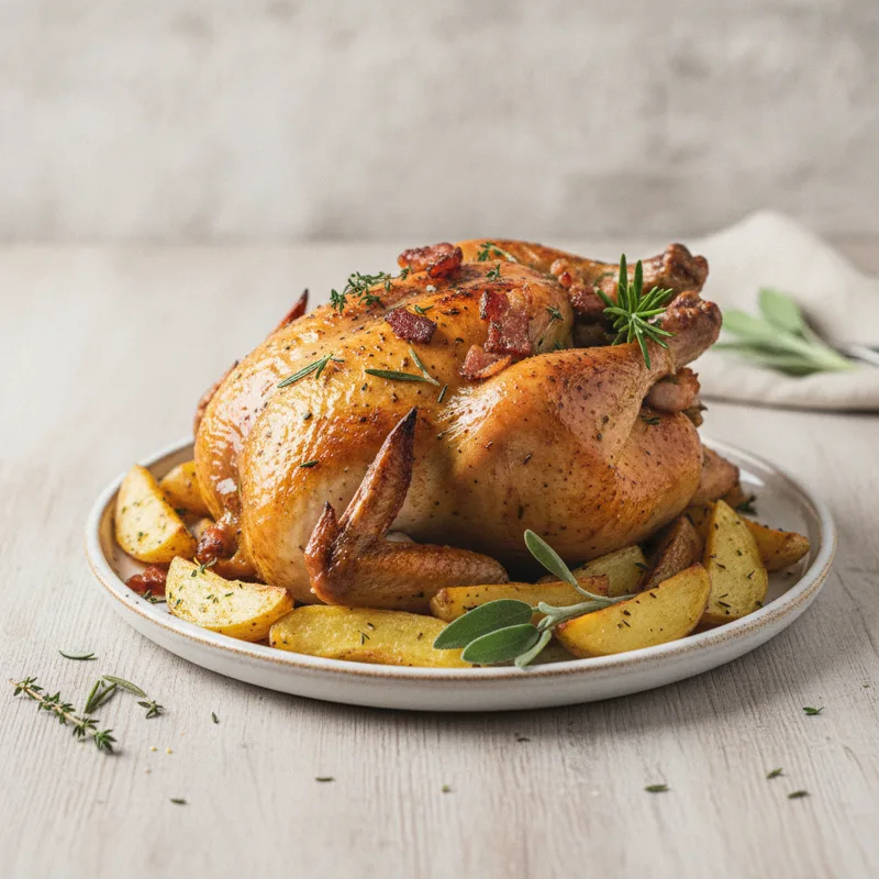 Pollo ripieno al forno