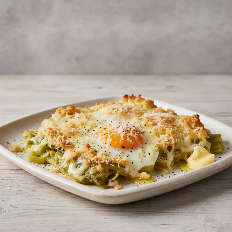Porri e uova al forno