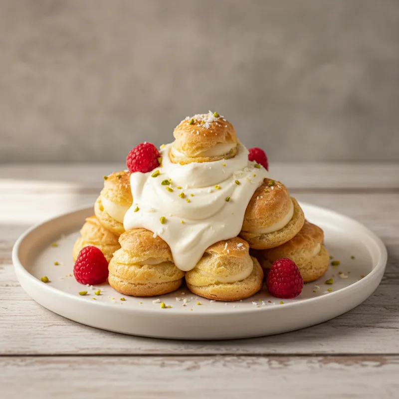 Profiteroles al cioccolato bianco