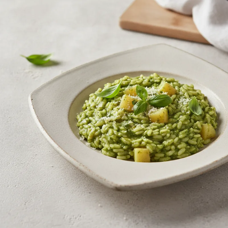 Risotto al pesto e patate