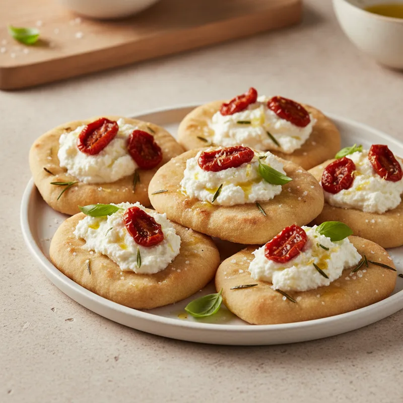 Schiacciatina con pomodori e ricotta