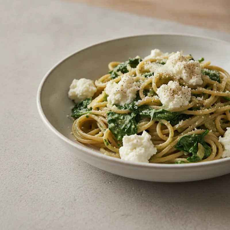 Spaghetti ricotta e spinaci
