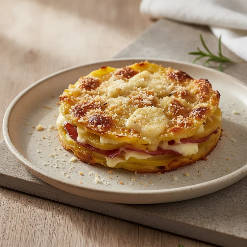 Tortino di patate speck e taleggio
