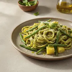 Trenette al pesto, patate e fagiolini