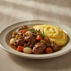 Coniglio in salmì con polenta