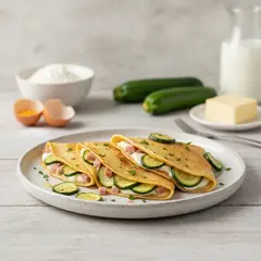 Crepe alle zucchine cotto e stracchino