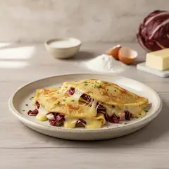 Crespelle speck radicchio e fontina
