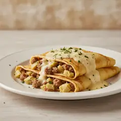 Crespelle ripiene di carciofi e salsiccia