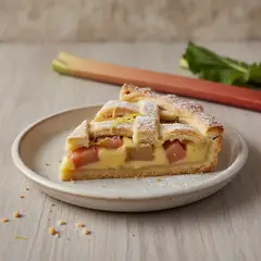 Crostata al rabarbaro con crema pasticcera al limone