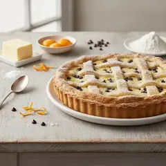 Crostata con mascarpone e gocce di cioccolato