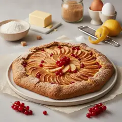 Crostata frangipane con mele e ribes
