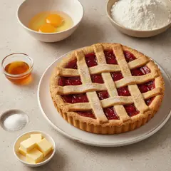 Crostata speziata con confettura di fragole