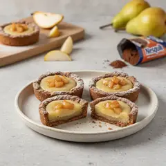 Crostatine al Nesquik con pere caramellate