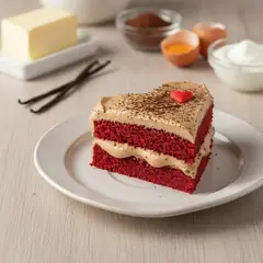 Cuore red velvet con mousse al caffè