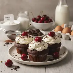 Cupcake cioccolato e ciliegie