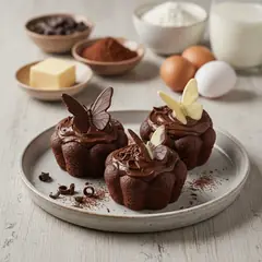 Cupcake al cioccolato a forma di fiore facili e scenografici