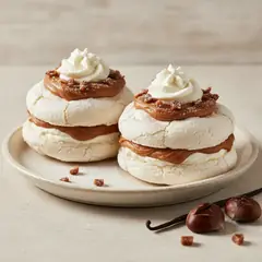Doppie meringhe con panna e crema di marroni