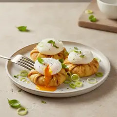 Fagottini di crespelle con uovo poché