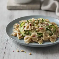 Farfalle integrali con zucchine al limone e timo