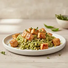 Farro tiepido con pollo al miele