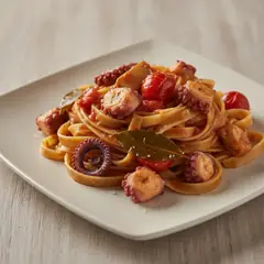 Fettuccine al sugo di polpo e porcini