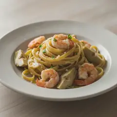 Fettuccine carciofi e gamberi