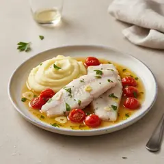 Filetti di pezzogna all'acqua pazza con purè di patate