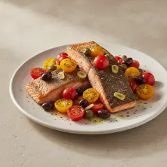 Filetti di salmone alla mediterranea