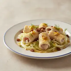 Filetto di branzino all'arancia su insalata di finocchi