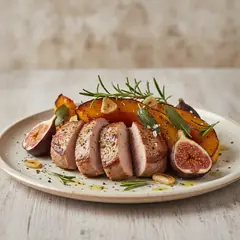 Filetto di maiale con zucca e fichi