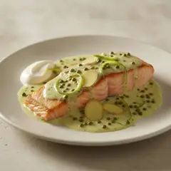 Filetto di salmone al pepe verde con zenzero e lime