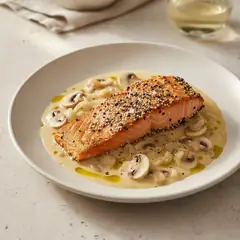 Filetto di salmone croccante con salsa Chardonnay