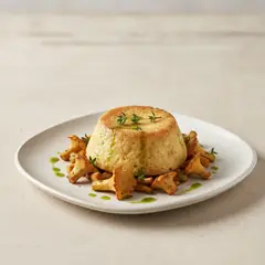 Flan di Grana con funghi finferli